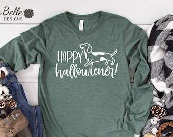 Happy Hallowiener Dachshund Halloween Long Sleeve Tee