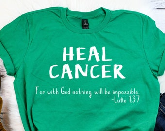 Liver Cancer Awareness Shirt: Green Ribbon, Heal Cancer - Plus Sizes