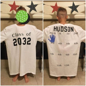 Class of 2035 Shirt Class of Handprint Shirt First Day Of image 1