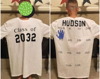 Class of 2037 Shirt, Class of Handprint Shirt, First Day Of School Shirt, PreSchool Handprint Shirt, Handprint Shirt, PreK Handprint Shirt