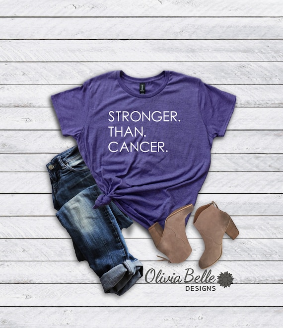 Pancreatic Cancer Awareness Shirt: Stronger Than Cancer Purple Ribbon Tee
