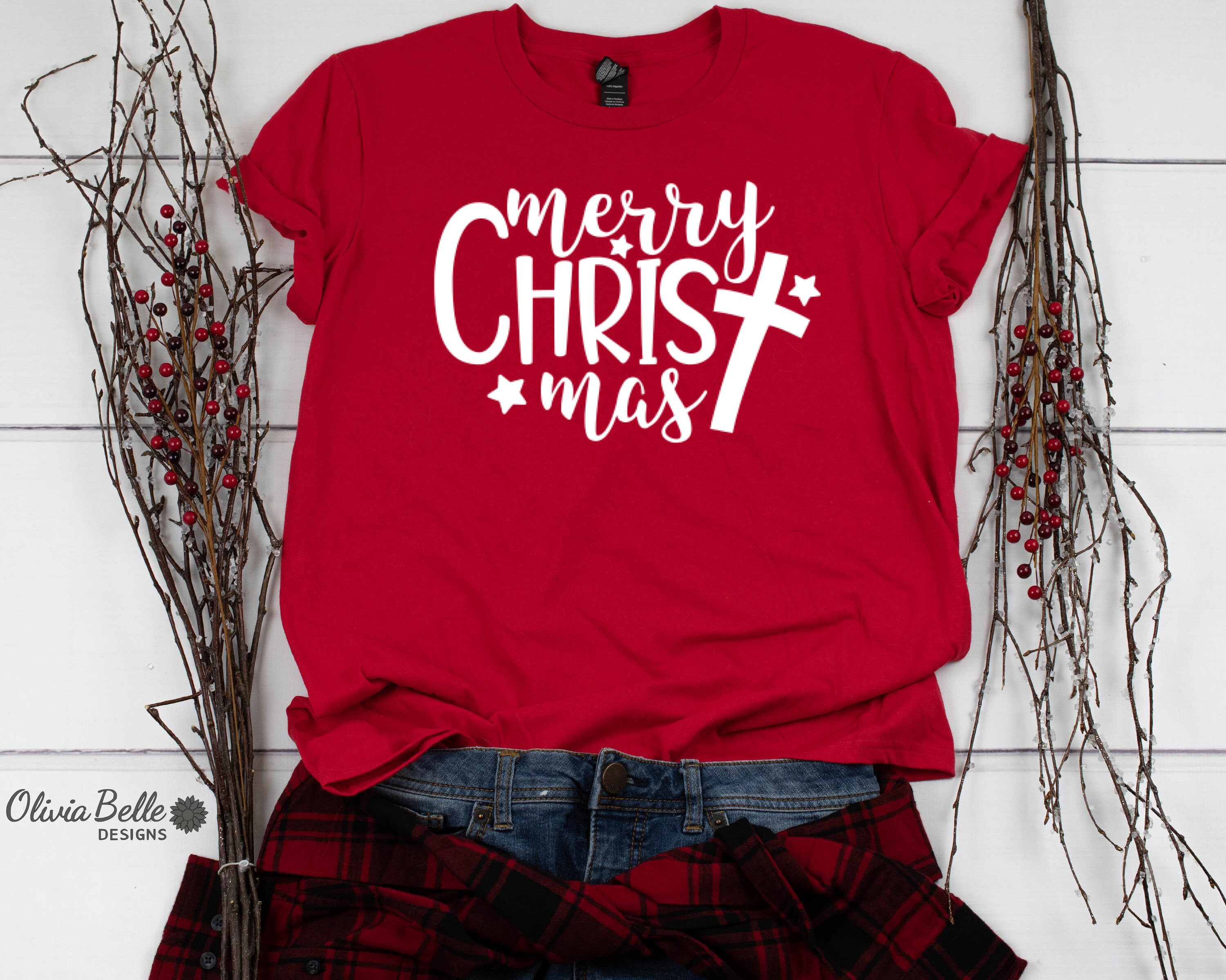 Women Merry Christmas Shirt Christ 