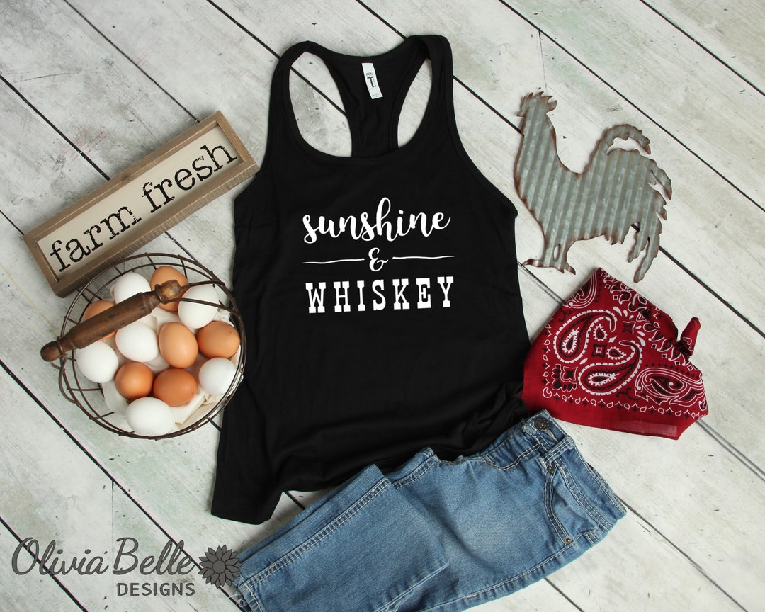 Sunshine and Whiskey Country Tank Top for Women Women's - Etsy