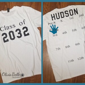 Class of 2035 Shirt Class of Handprint Shirt First Day Of image 2
