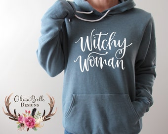Witchy Woman Bella Canvas Hoodie - Halloween Sweatshirt