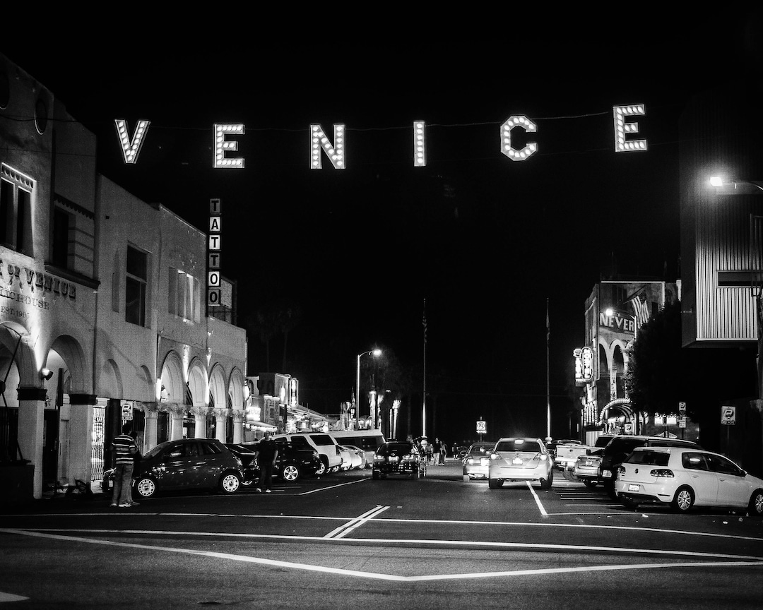 Venice Sign, Print Enlargement,black and White,glossy Etsy