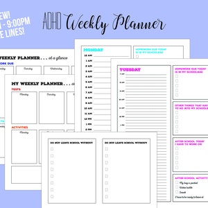 ADHD Weekly Planner - Etsy