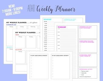 Tygodniowy planer ADHD