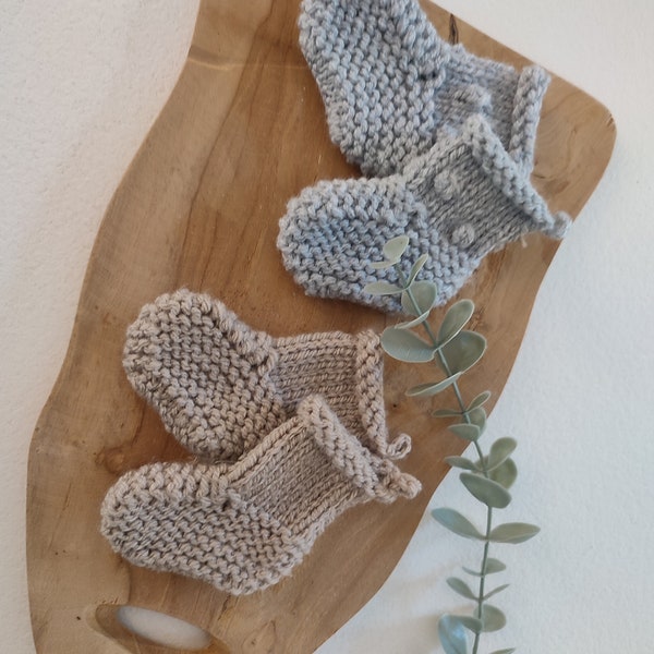 Chaussons bébé tricot, naissance, doux et confortables