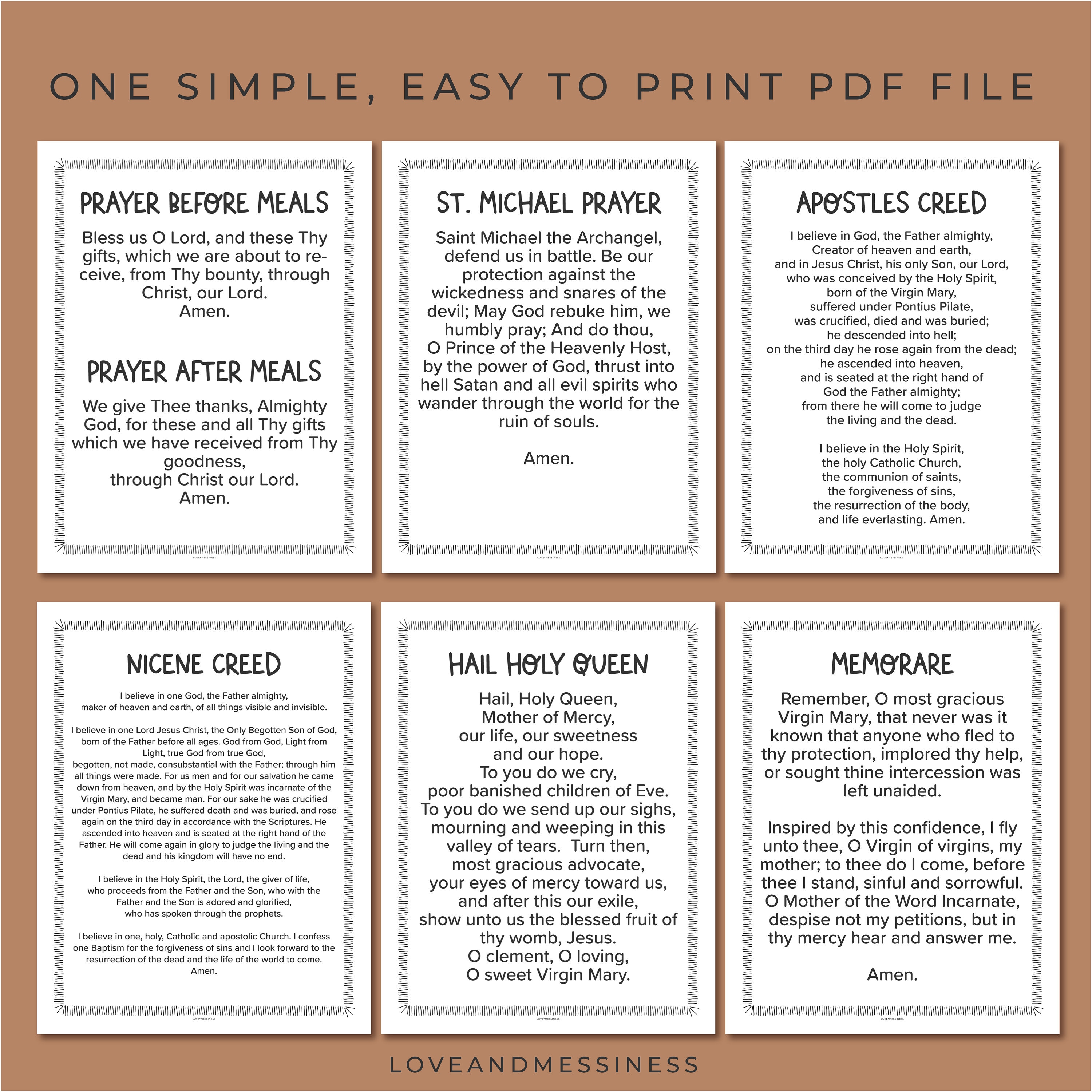 Prayers for Catholic Kids Printable Prayer Packet Beginner Etsy