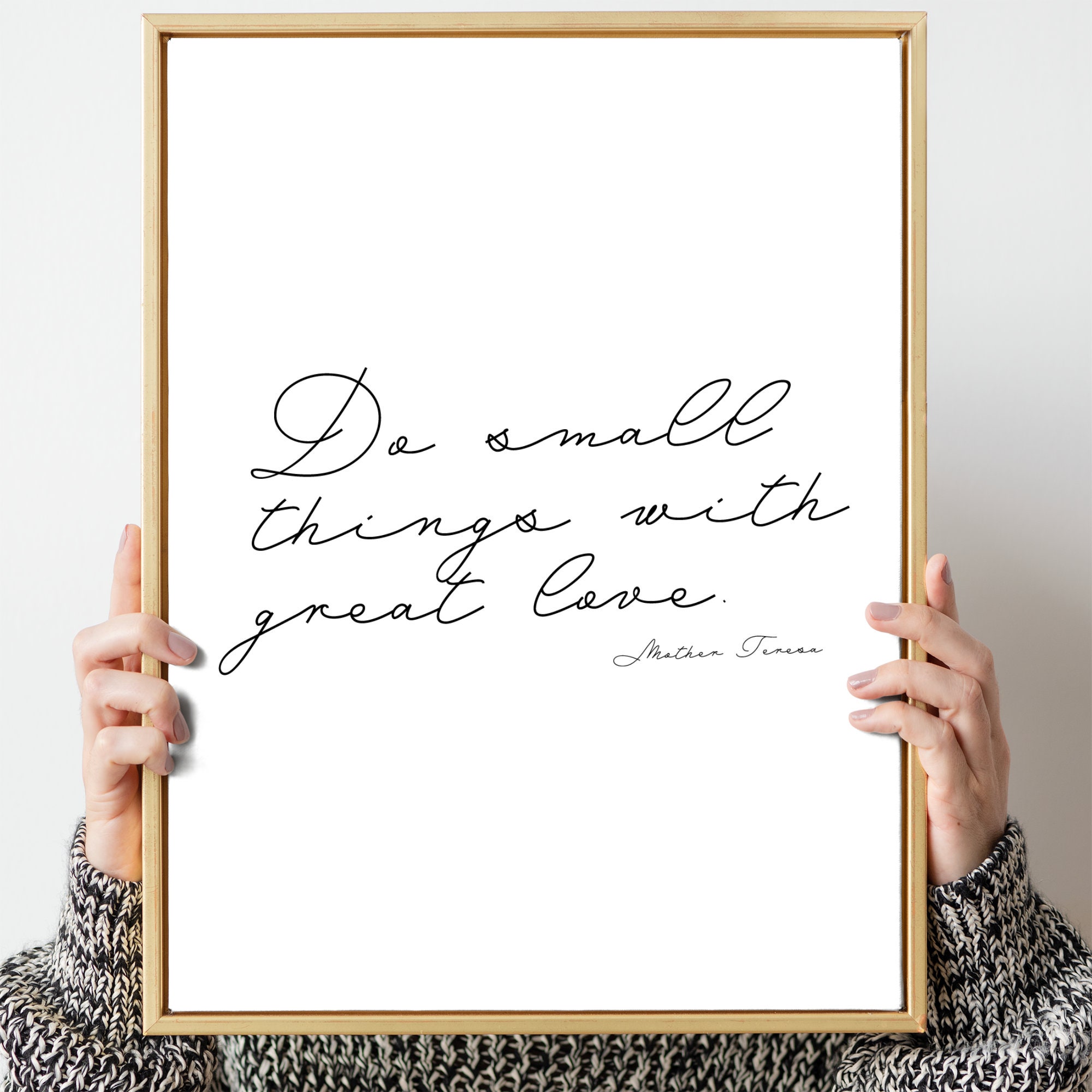 Mother Teresa Quote Printable Wall Art Handwritten Saint | Etsy