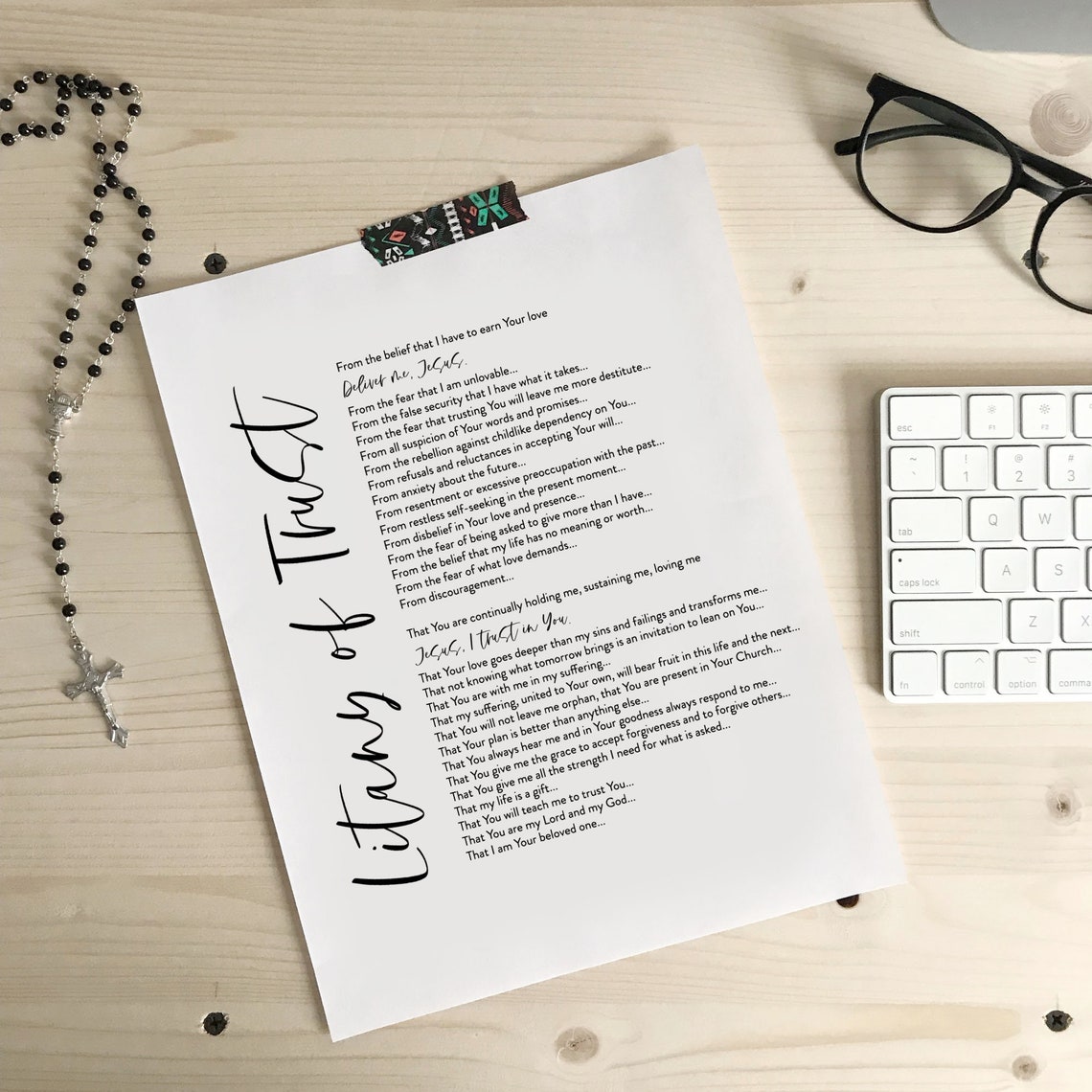 Litany of Trust Prayer Printable Trust Prayer Print Deliver | Etsy