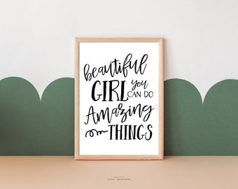 Inspirational Girl Room Art – Affirmation Quote Printable (Instant Download)