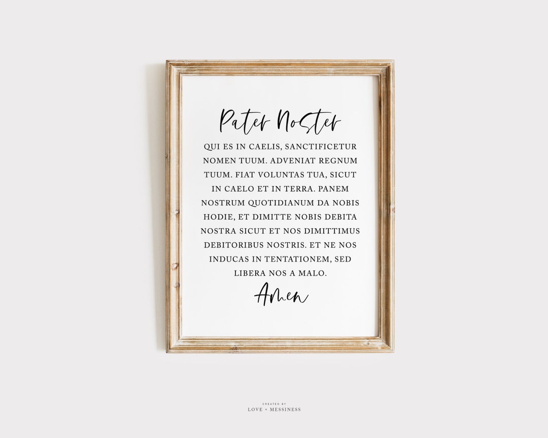 Pater Noster Printable the Lords Prayer Printable Art Matthew 6:9 Pater Noster Printable the Lords Prayer Printable Art Matthew 6:9