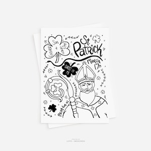Catholic Coloring Page --St. Patrick Catholic Kids Coloring Page, Printable Coloring Page, INSTANT DOWNLOAD, St Patricks Day
