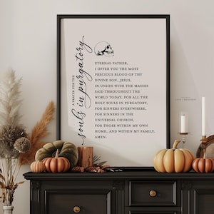 All Souls Purgatory Prayer Printable - Catholic Art (Digital Download)