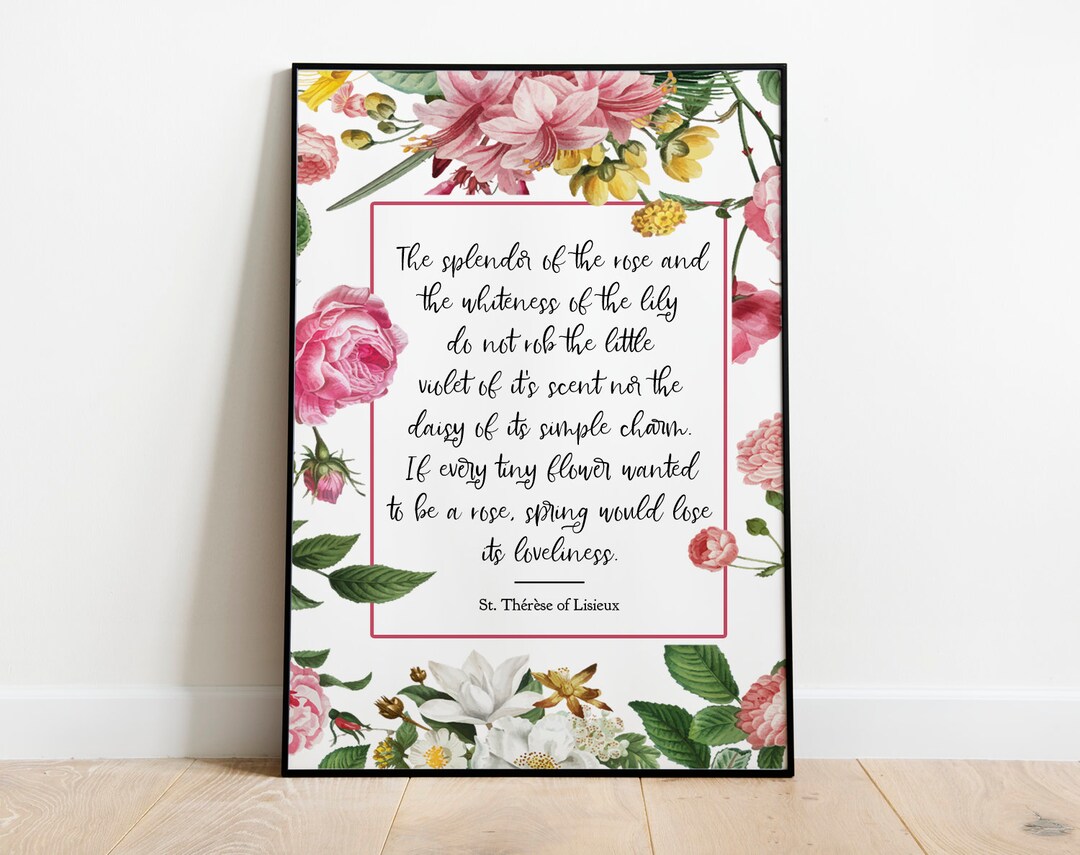 Printable Catholic Saint Art St. Therese Quote Print Etsy