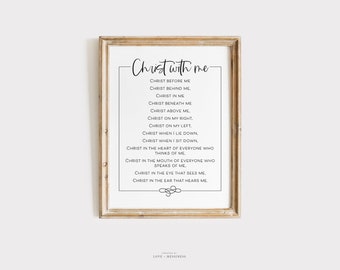 St Patrick's Breastplate Prayer Print - Prayer of St. Patrick, Lorica of Saint Patrick, Irish Prayer, Catholic Prayer Instant Download Print