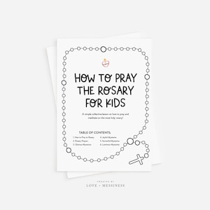 How To Pray the Rosary Catholic Kids Printable Prayer Packet Beginner Rosary Lesson for Kids, Printable PDF, Catholic School, Homeschool image 1