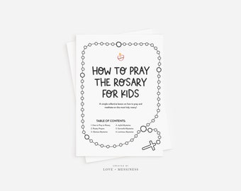 How To Pray the Rosary Catholic Kids Printable Prayer Packet - Beginner Rosary Lesson for Kids, Printable PDF, Catholic School, Homeschool