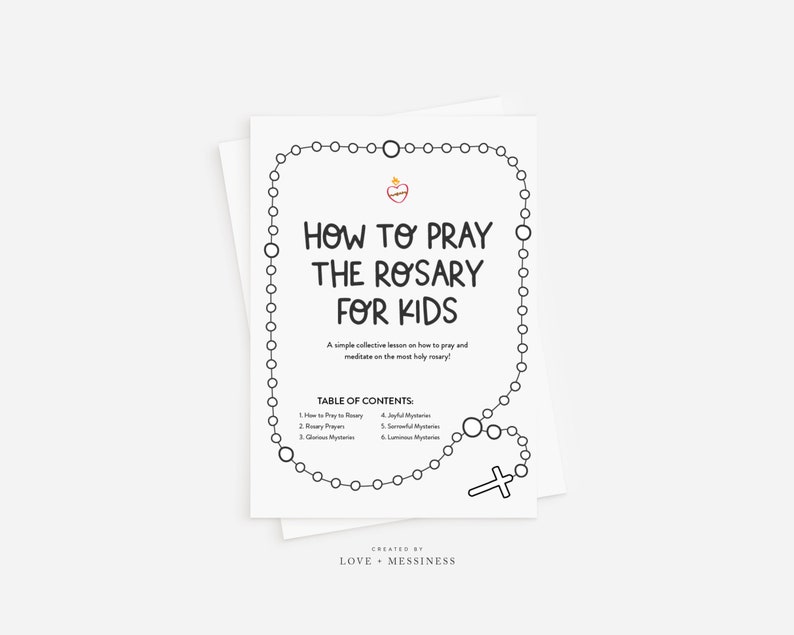 How To Pray the Rosary Catholic Kids Printable Prayer Packet Beginner Rosary Lesson for Kids, Printable PDF, Catholic School, Homeschool image 1