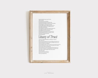 Litany of Trust Prayer Printable - Trust Prayer Print, Deliver Me Jesus Prayer, Modern Catholic Home Print, Catholic Prayer Printable