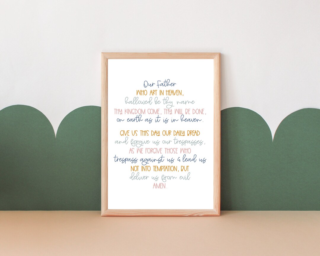 Our Father Prayer Printable for Kids -- the Our Father Prayer, Lords ...