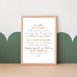 Our Father Prayer Printable for Kids -- The Our Father Prayer, Lords Prayer for Kids, Catholic Kids Prayer, Catholic Homeschool