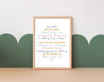 Our Father Prayer Print – Catholic Kids Wall Art (Digital Download)