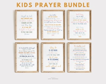 Catholic Kids Prayer BUNDLE - Catholic Kids Prayers Printables, Catholic Faith Bundle, Catholic Homeschool, Catholic Classroom Wall Art