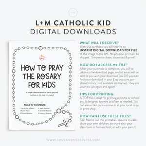 How To Pray the Rosary Catholic Kids Printable Prayer Packet Beginner Rosary Lesson for Kids, Printable PDF, Catholic School, Homeschool image 5