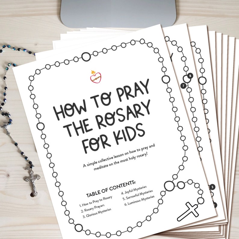 How To Pray the Rosary Catholic Kids Printable Prayer Packet Beginner Rosary Lesson for Kids, Printable PDF, Catholic School, Homeschool image 3