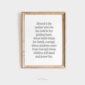 Mothers Blessing Printable - Mothers Prayer Print, Catholic Wall Art, Christian Wall Art, Mothers Day Gift, Mom Blessing, Catholic Mom Gift