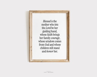 Mothers Blessing Printable - Mothers Prayer Print, Catholic Wall Art, Christian Wall Art, Mothers Day Gift, Mom Blessing, Catholic Mom Gift