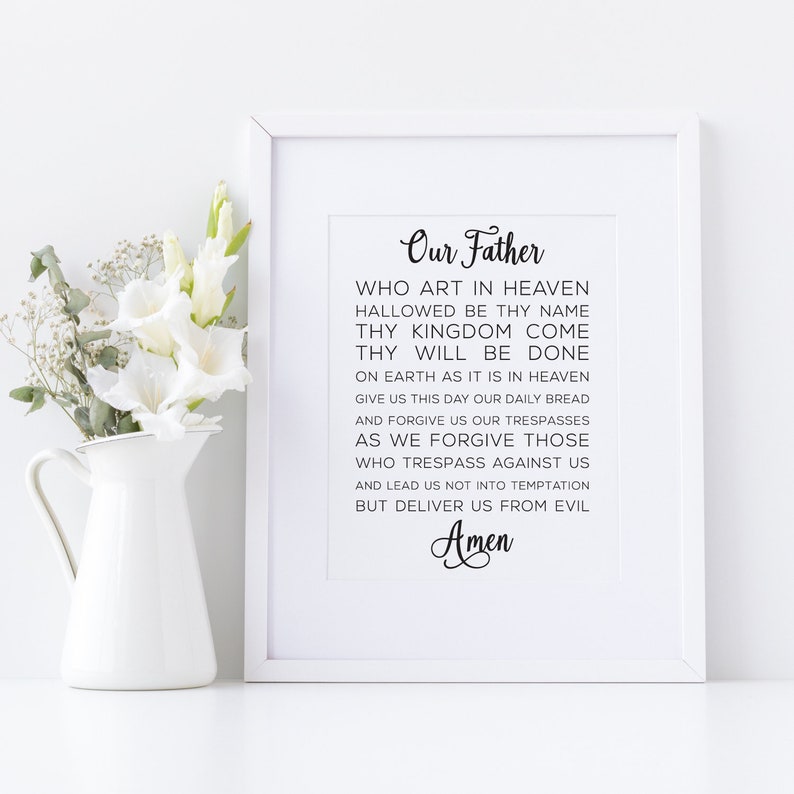 printable our father prayer instant download wall art etsy