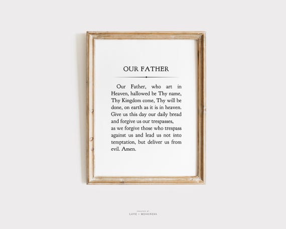 Our Father Prayer Art Print - Catholic Home Decor (digital