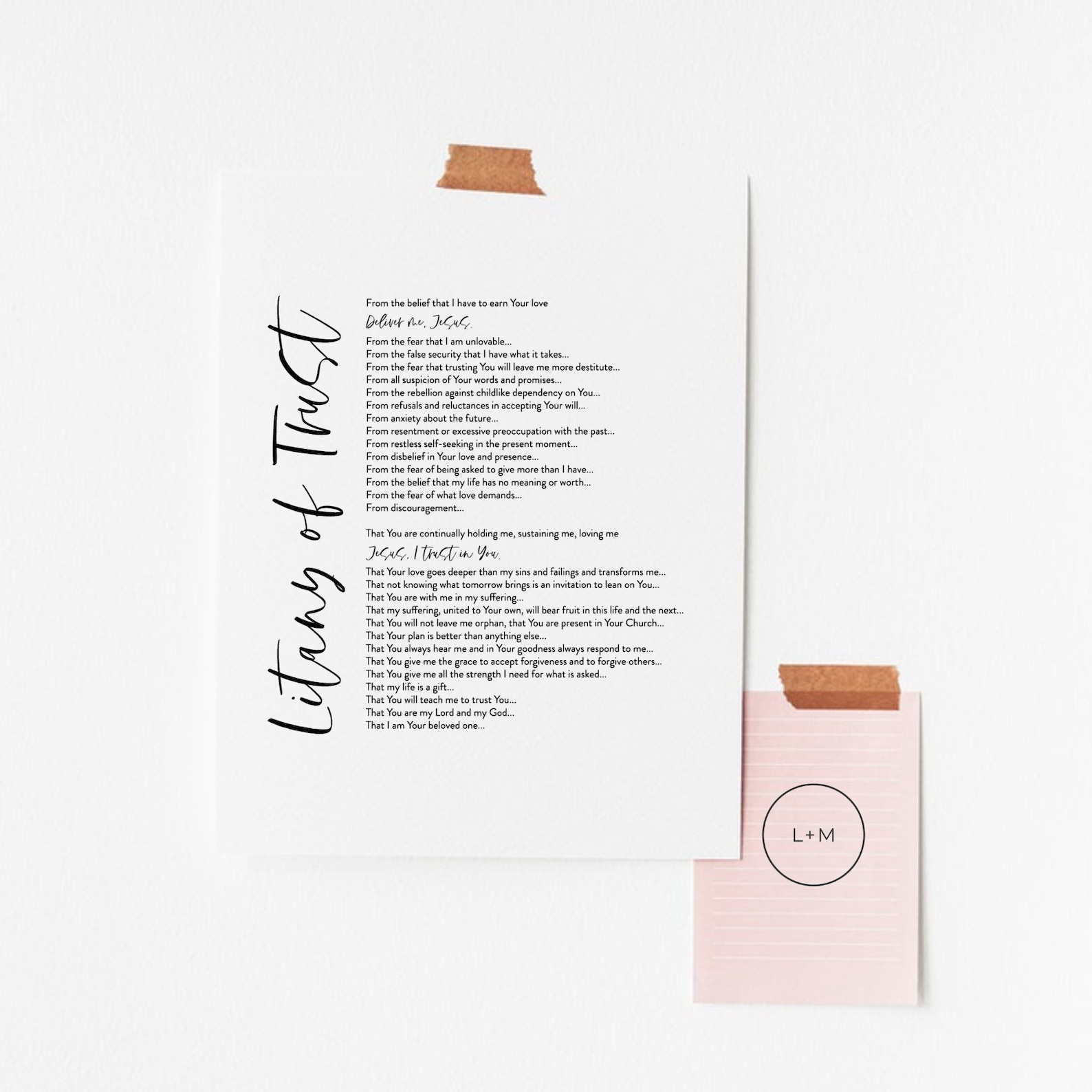 Litany of Trust Prayer Printable Trust Prayer Print Deliver - Etsy