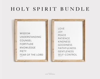 Catholic Holy Spirit Print BUNDLE - Gifts of the Spirit Print, Fruits of the Spirit Print, Catholic Home Decor Prints, Christian Wall Art