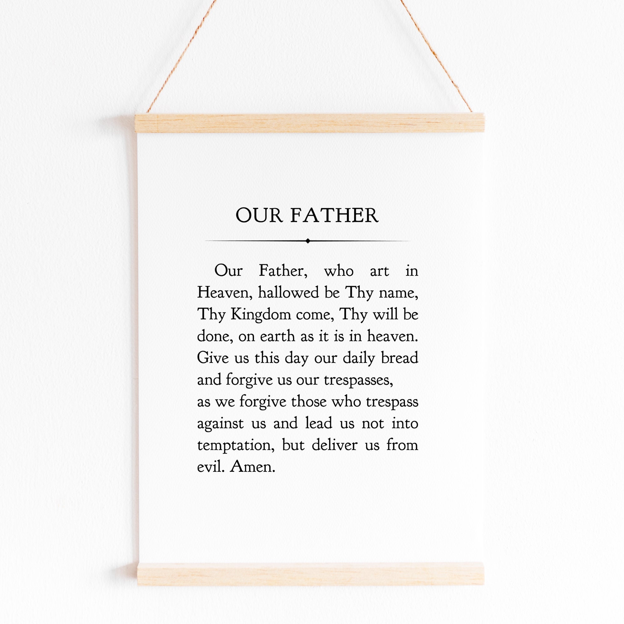 our father prayer printable the lords prayer art print etsy