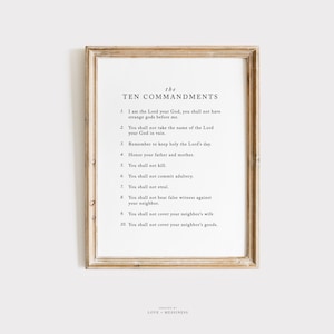 10 Commandments Vintage Style Printable Wall Art - Christian Wall Print, Catholic Wall Art, Ten Commandments, Scripture Print, Catholic Home