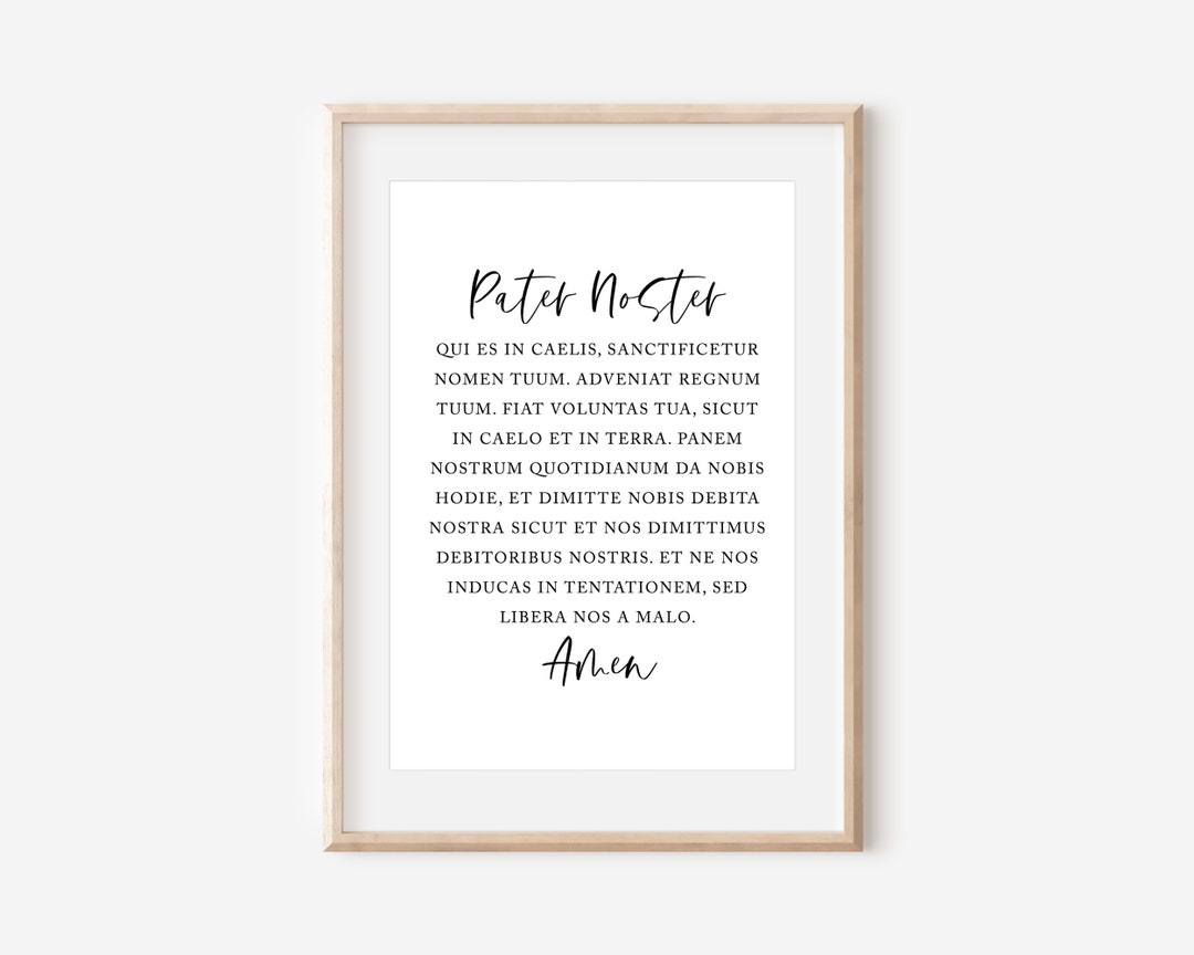 Pater Noster Printable the Lords Prayer Printable Art Matthew 6:9 13