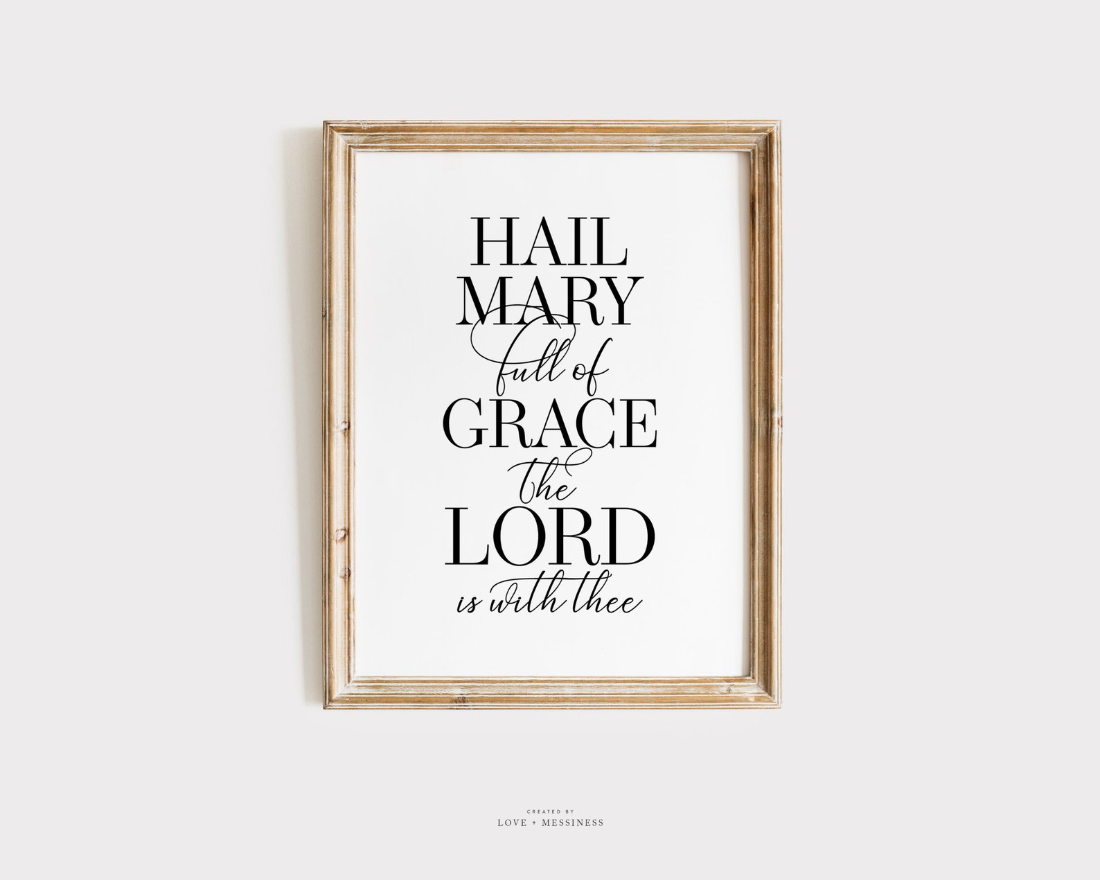 Hail Mary Prayer Printable Wall Art -- Catholic Home Decor, Hail Mary ...