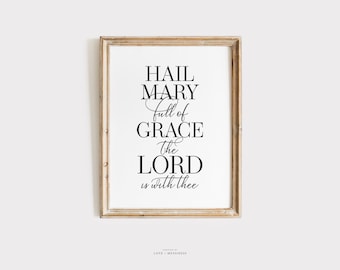 Hail Mary Prayer Printable – Catholic Home Decor (Digital Download)