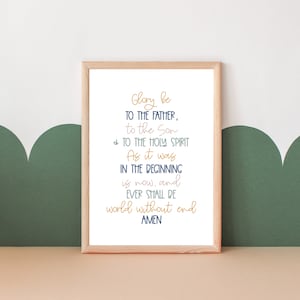 Glory Be Printable Wall Art for Kids -- The Glory Be Prayer, Catholic Kids Prayer, Catholic Prayers, Catholic Homeschool, Catholic Schools
