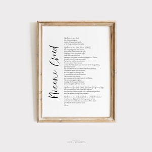 Nicene Creed Printable Wall Art -- Catholic Prayer, Catholic Wall Art, Catholic Home Decor, Printable Prayer Wall Art, INSTANT DOWNLOAD