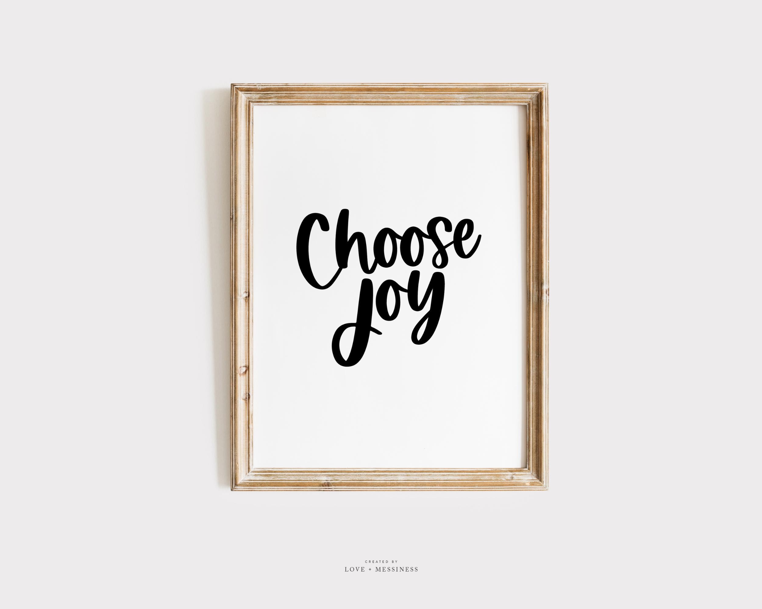 Choose Joy Printable Wall Art -- Inspirational Quote Print ...