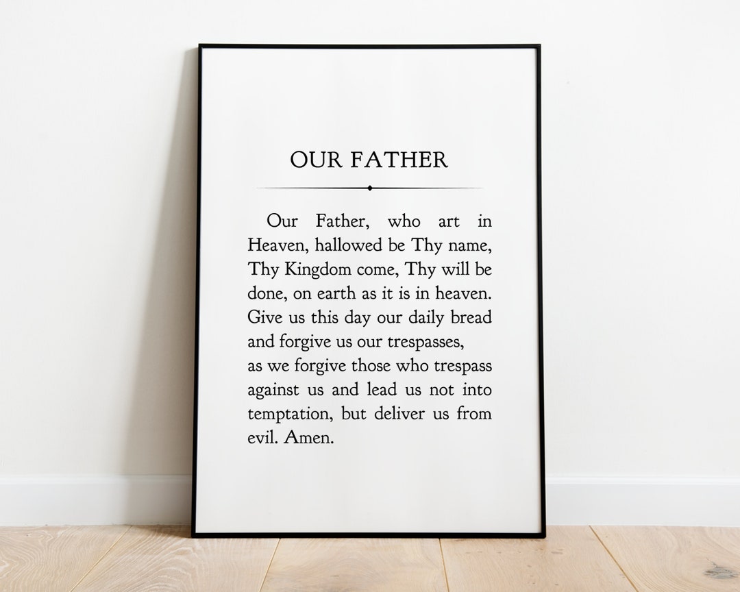 Our Father Prayer Printable the Lords Prayer Art Print Matthew 6:9-13 Luke 11 Catholic Home ...