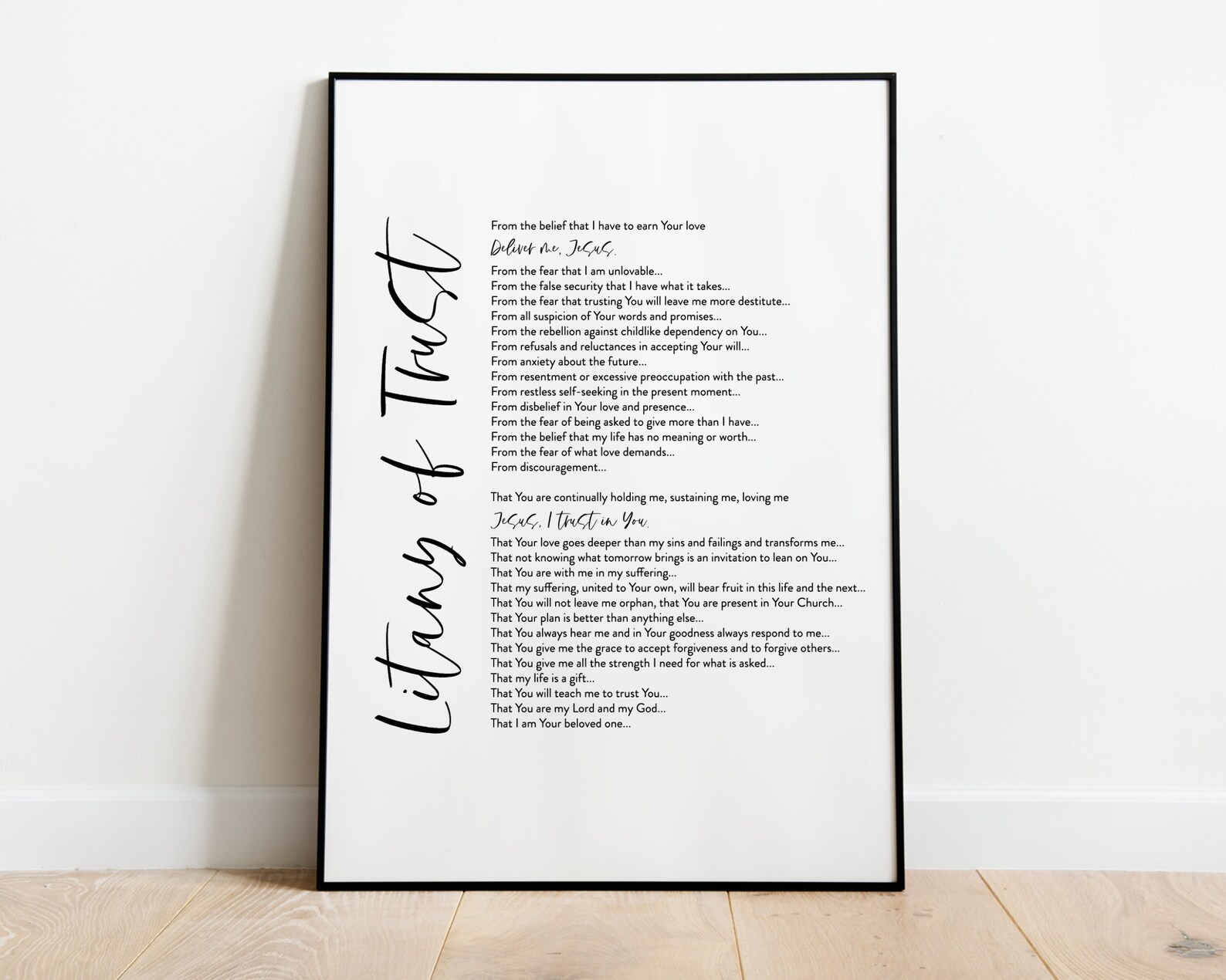 Litany of Trust Prayer Printable Trust Prayer Print Deliver - Etsy