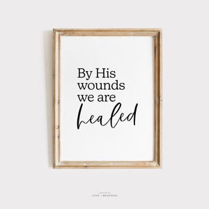 Catholic Lent Printable Wall Decor - Isaiah 53:5 Scripture Wall Print, Catholic Lent Print, Catholic Wall Art Print, Bible Verse Print