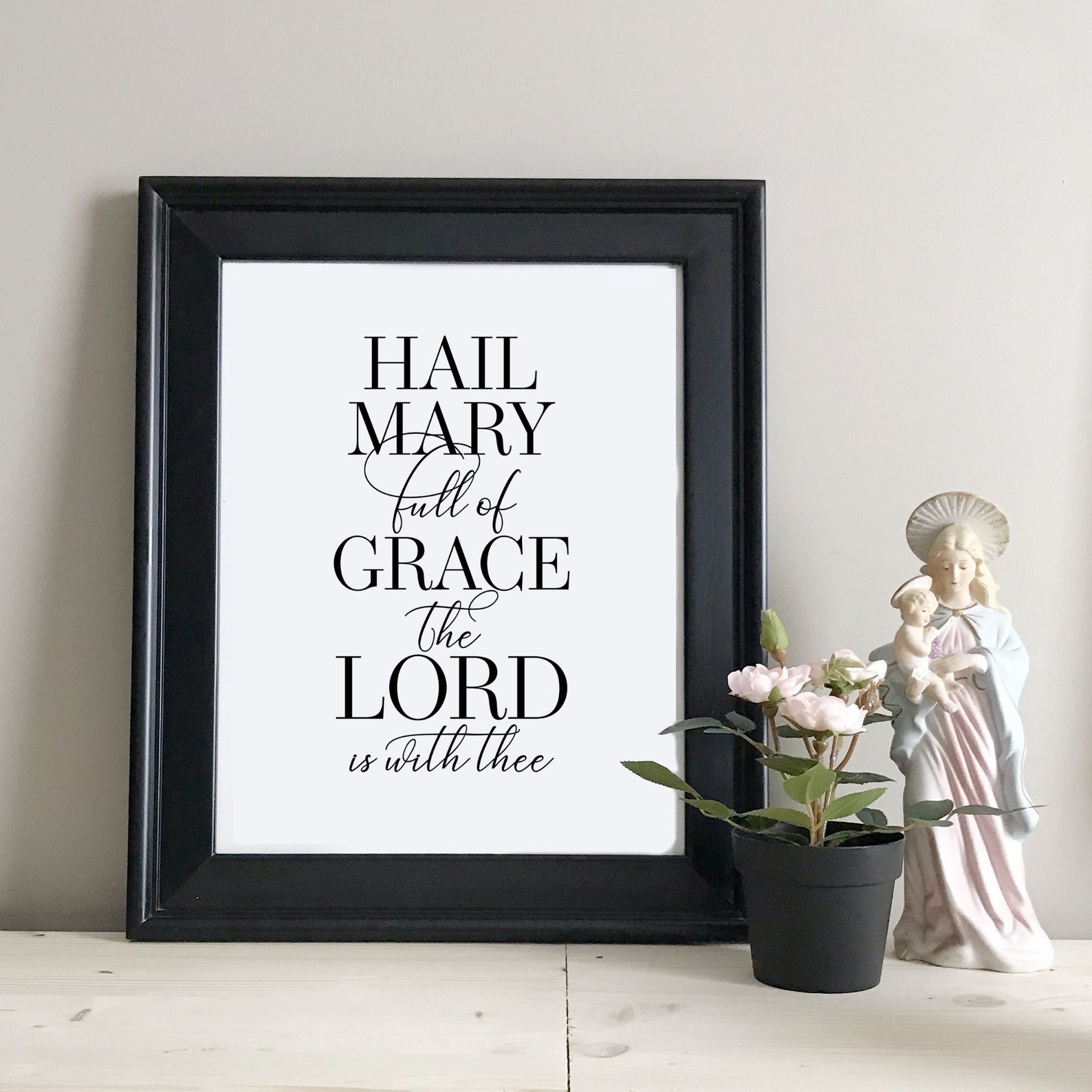 Hail Mary Prayer Printable Wall Art Catholic Home Decor - Etsy